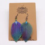 Earrings - Bravery Leaf - Rainbow - immagine 2