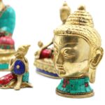 Brass Buddha Figure - Med Head - 8 cm - immagine 8
