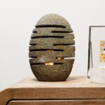 Natural Riverstone Candle Holder - Standing Stone Cut (10x13x22cm) - immagine 4
