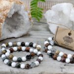 Set of 2 Gemstones Friendship Bracelets - Peace - Picasso Jasper & White Howlite - immagine 4