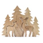 Lost in the Forrest -  Two Dear in the Forrest 3D Wooden Decoration - 18x23cm - immagine 3