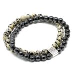 Magnetic Gemstone Bracelet - Dalmation Jasper - immagine 2