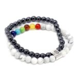 Magnetic Gemstone Bracelet - White Howlite Chackra - immagine 2