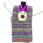 Phone Holder Bag Stripes Pink  - bunny decor - immagine 4