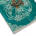 Leather Green Peace with Lock Notebook (18x13 cm) - immagine 7