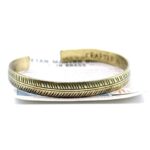 Brass Tibetan Bracelet - Slim Tribal Leaf - immagine 3