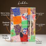 Lokta Patchwork Notebook – Large (21x15cm) – 45 Leaves – Includes Bookmark – Multi Colour - immagine 4