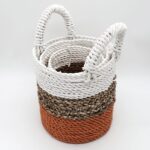 Seagrass Basket Set - Orange / Natural / White - immagine 4