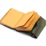 Fat Deckled Leather Notebook – Green Maze Pattern – 12.7×8.9 cm - immagine 2