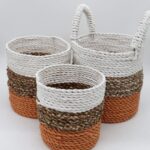 Seagrass Basket Set - Orange / Natural / White - immagine 5