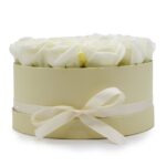 Soap Flower Gift Bouquet - 14 Cream Roses - Round - immagine 10