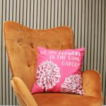 Printed Cotton Cushion Cover - We are Leaves - Blue - immagine 7