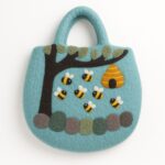 Tree and Beehive Felted Bag - 35x27cm
