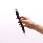 Natural Curved Wood and Rock Quartz Wand - immagine 2