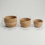 Cotton & Seagrass Large Baskets – Natural Stripes – Set of 3 - immagine 9
