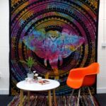 Double Cotton Bedspread + Wall Hanging - Elephant Head 230cm x 200cm - immagine 3