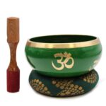 Lrg Tree of Life Singing Bowl Set- Green 14cm - immagine 6