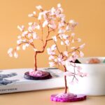 Gemstone Tree - Rose Quartz on Pink Agate Base (35 stones) - immagine 2
