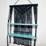 Black Macrame Hanging Shelves - Turquoise - immagine 8