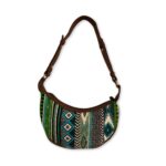 Jacquard Hobo Bag - Bold Greens (brown strap) - immagine 2