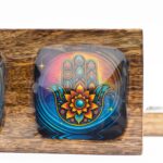 Med Enamelled Mango Tray Set - Hamsa - immagine 2