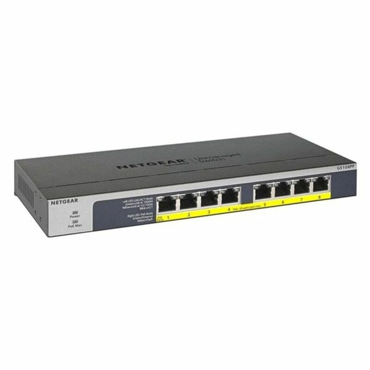 0606449130034_0_A02 Router da Armadio Netgear GS108PP-100EUS 16 Gbps - immagine 1