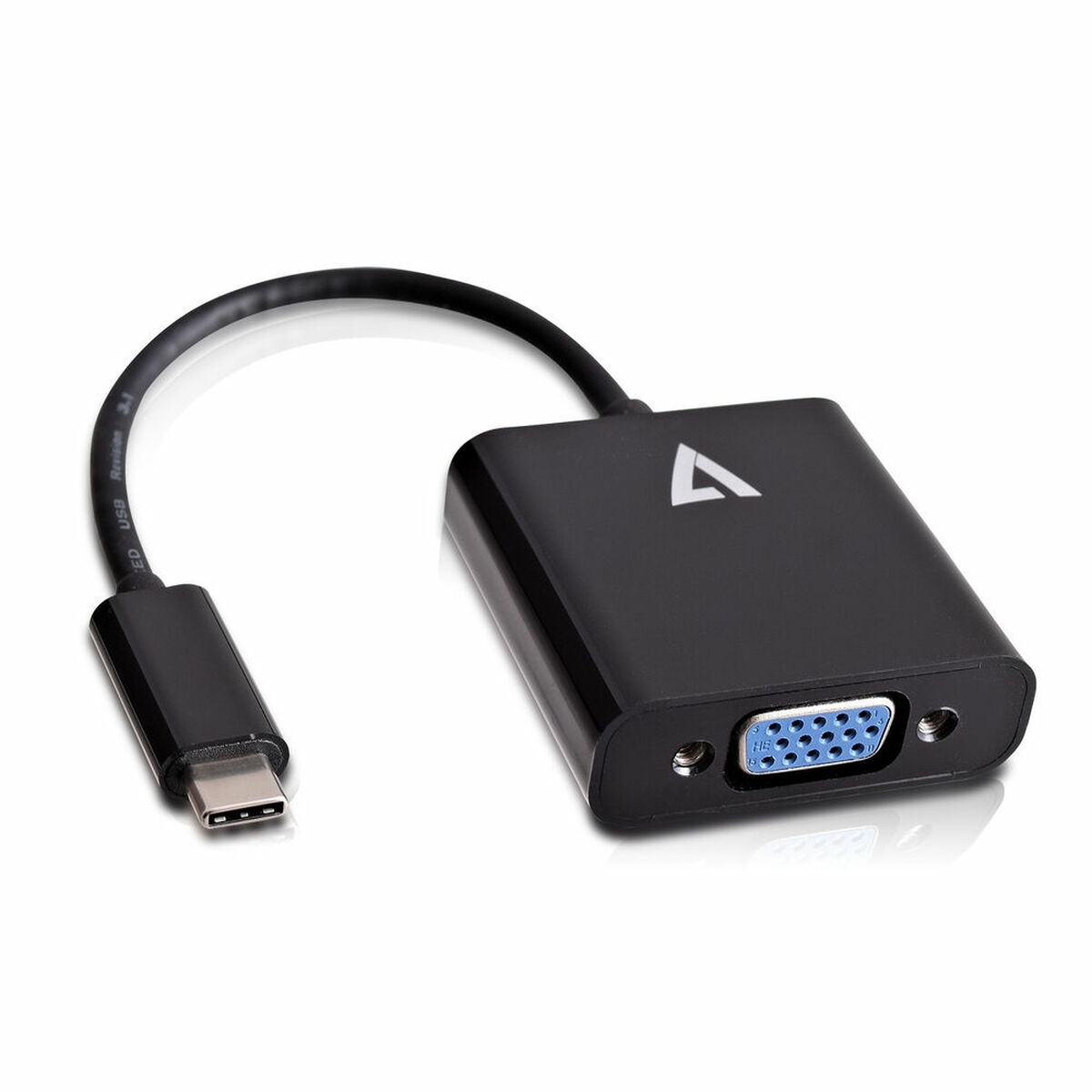 188421763 Adattatore USB C con VGA V7 V7UCVGA-BLK-1E Nero - immagine 1