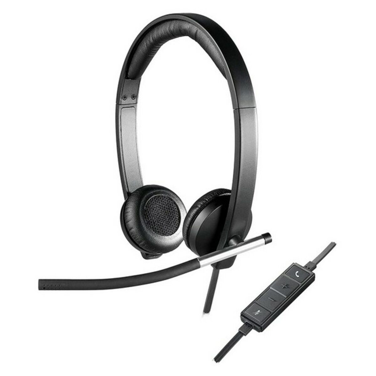 2523032009059_1_P12 Auricolari con Microfono Logitech 981-000519 USB 2.0 Nero Argentato - immagine 1