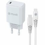 Caricabatterie da Parete + Cavo USB-C Muvit Bianco 20 W