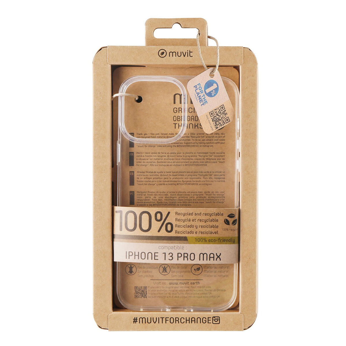 3663111157598_M1300084_P00 Custodia per Cellulare Muvit for Change iPhone 13 Pro Max - immagine 1