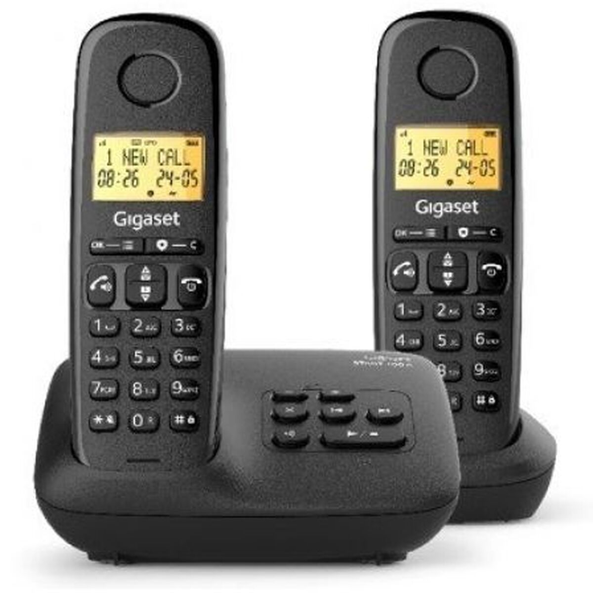 4255781905624_S9921149_P00 Telefono Senza Fili Gigaset BASIC 100 DUO Nero - immagine 1
