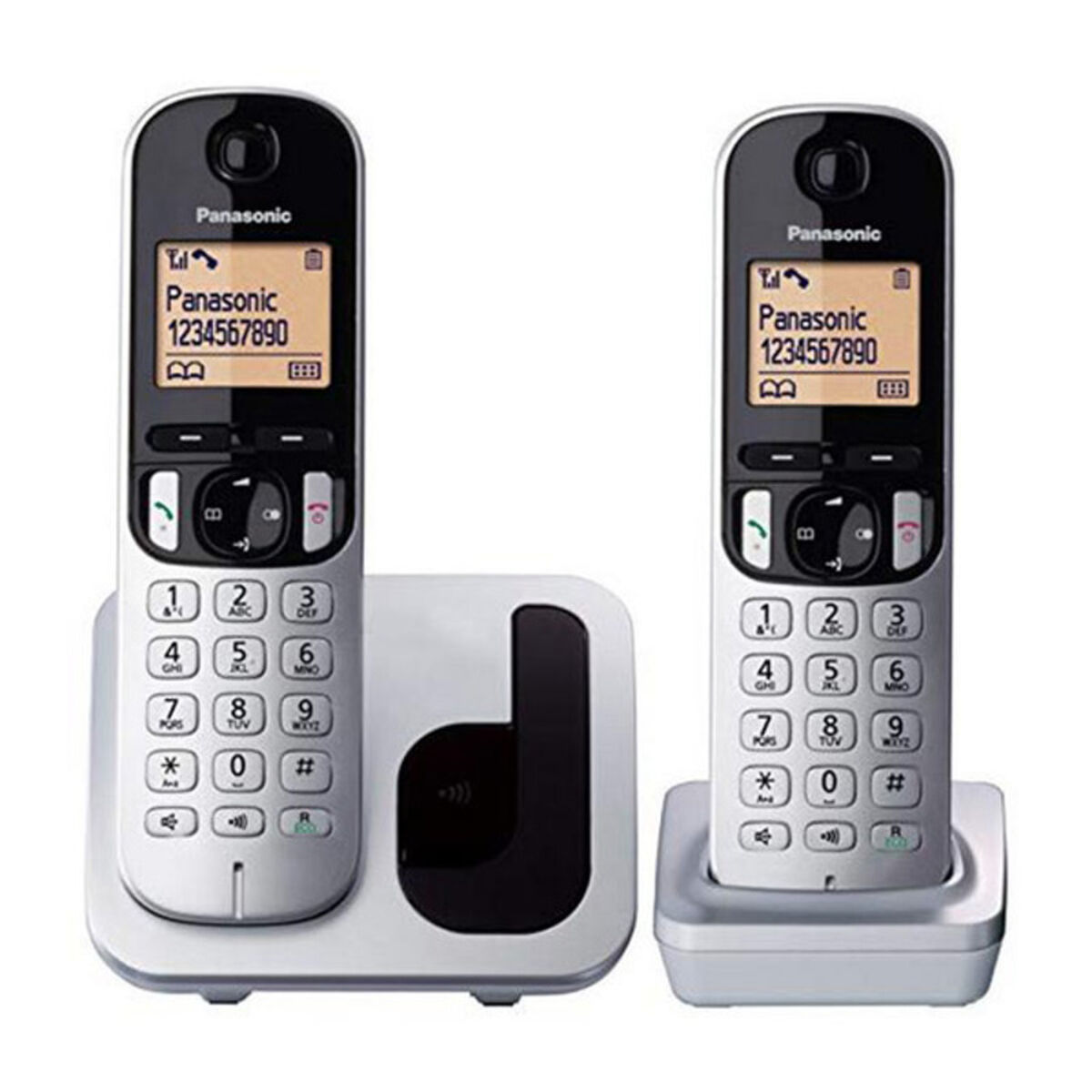 5025232885428_1_A02 Telefono Senza Fili Panasonic Corp. DUO KX-TGC212SPS (2 pcs) Nero/Argentato - immagine 1