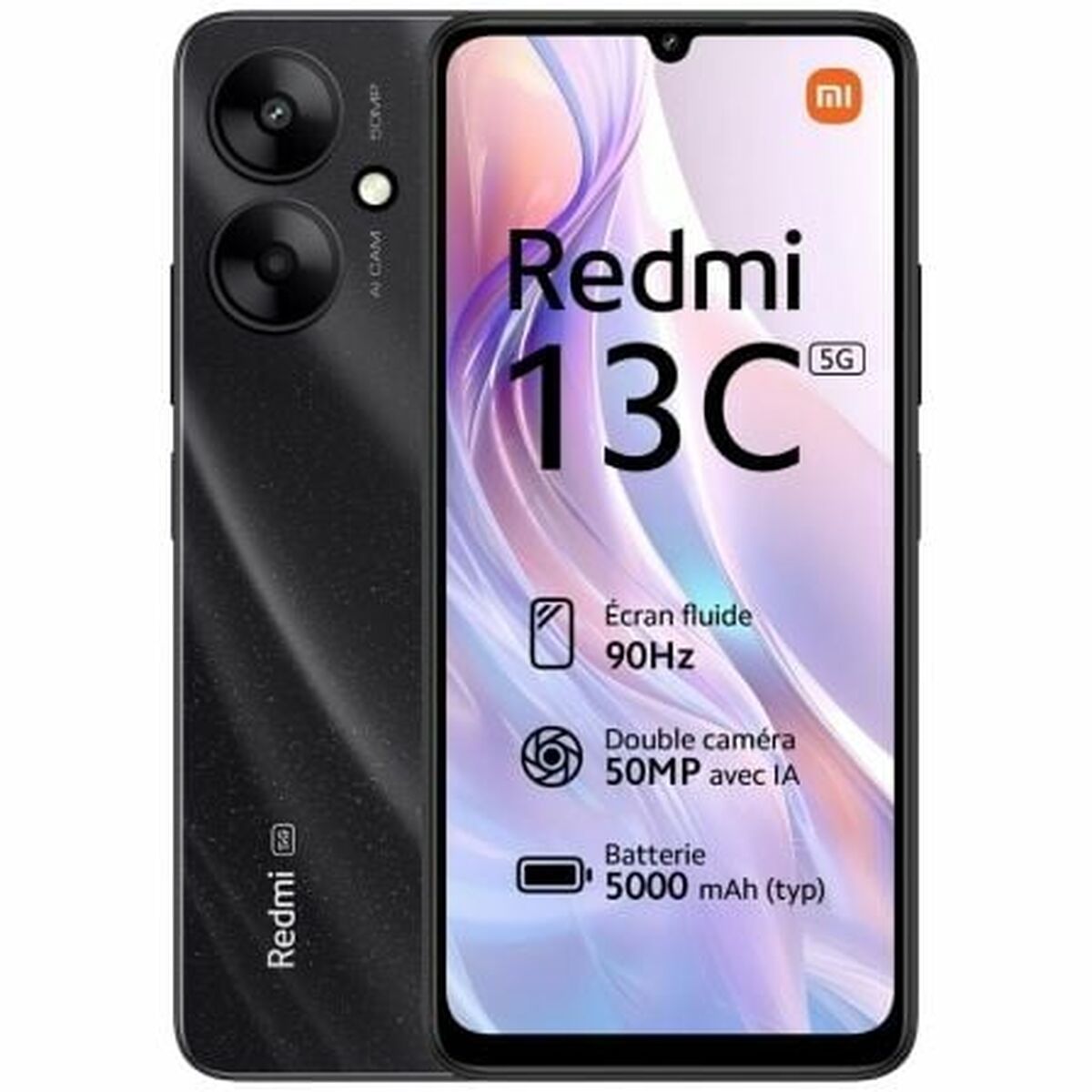 6941812776049_M0804347_P00 Smartphone Xiaomi Redmi 13C 5G 6,74" Mediatek Dimensity 6100+ 4 GB RAM 128 GB Nero - immagine 1