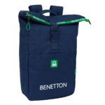 Zaino per Portatile Benetton Green Blu Marino 28 x 42 x 13 cm