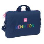 Valigetta per Portatile Benetton Damero Blu Marino 40 x 27 x 4 cm