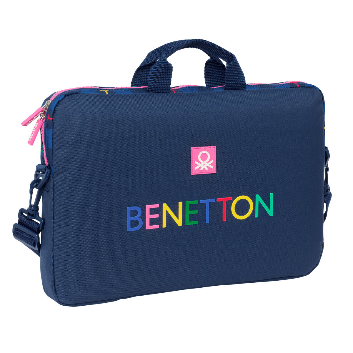 8412688576197_S4312065_P20 Valigetta per Portatile Benetton Damero Blu Marino 40 x 27 x 4 cm - immagine 1