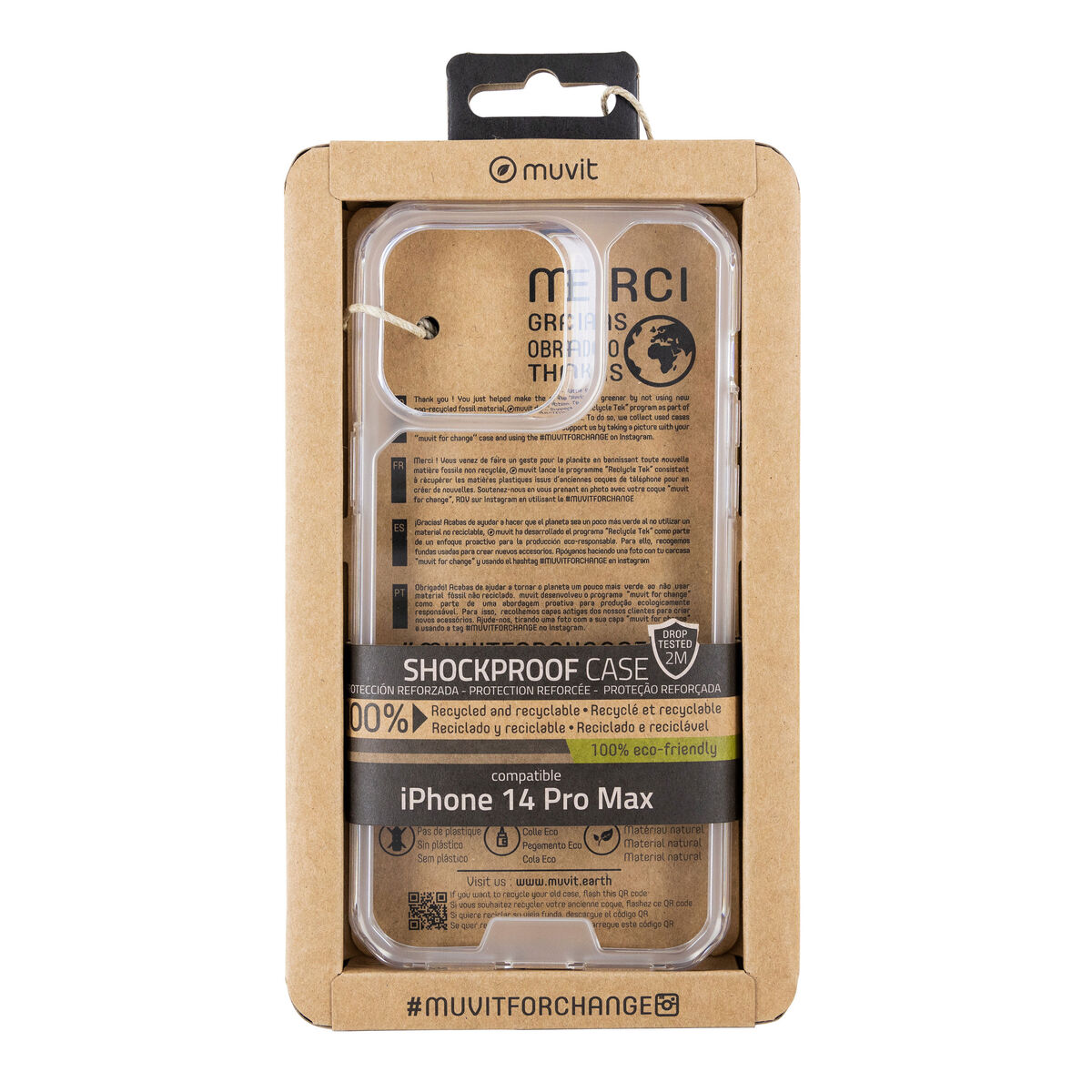 8426801168237_M1300229_P00 Custodia per Cellulare Muvit for Change iPhone 14 Pro Max Trasparente - immagine 1