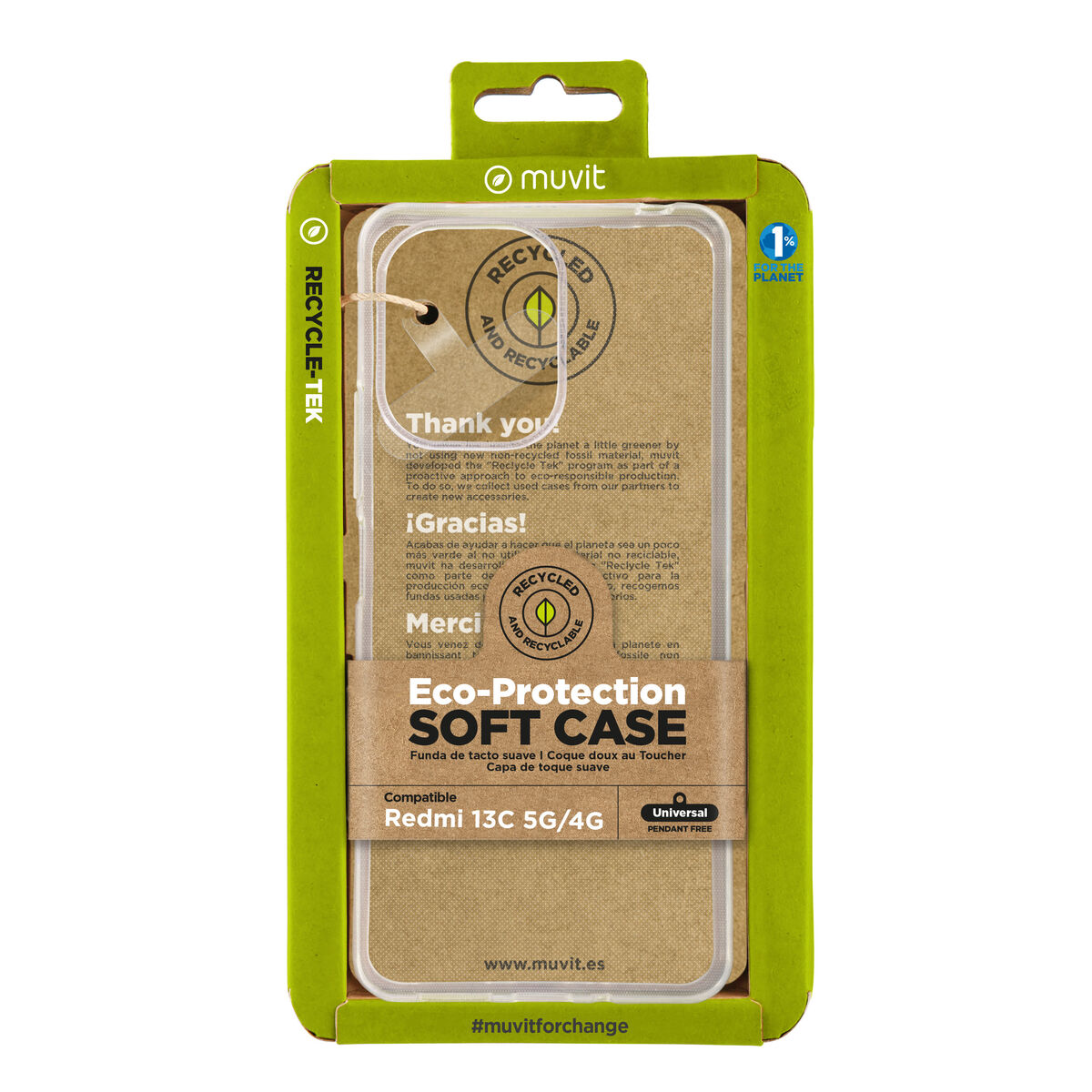 8426801174139_M1300135_P00 Custodia per Cellulare Muvit for Change Redmi 13C 5G/4G - immagine 1