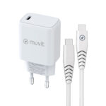 Caricabatterie da Parete + Cavo USB-C Muvit for Change Bianco