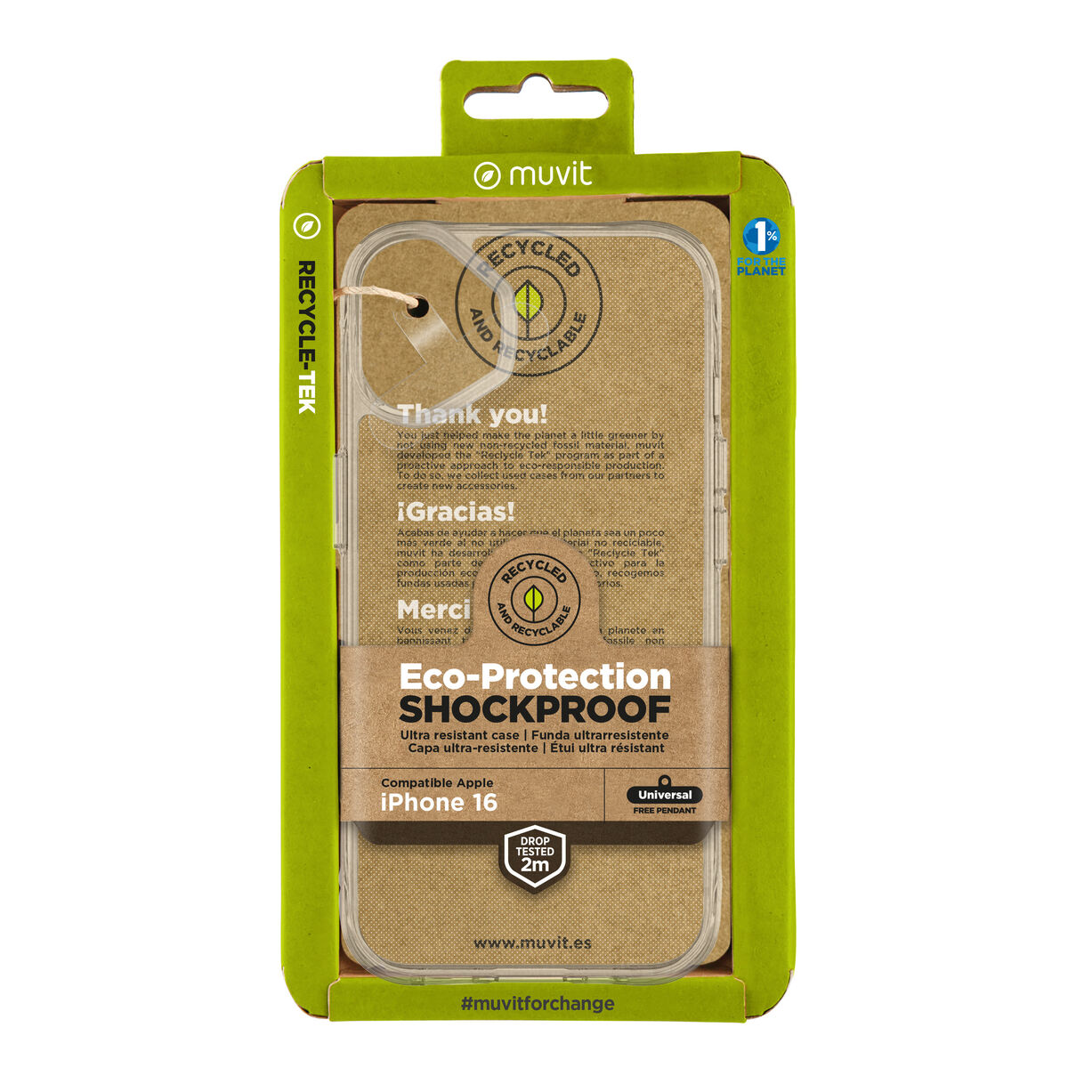 8426801174863_M1300244_P00 Custodia per Cellulare Muvit for Change iPhone 16 - immagine 1