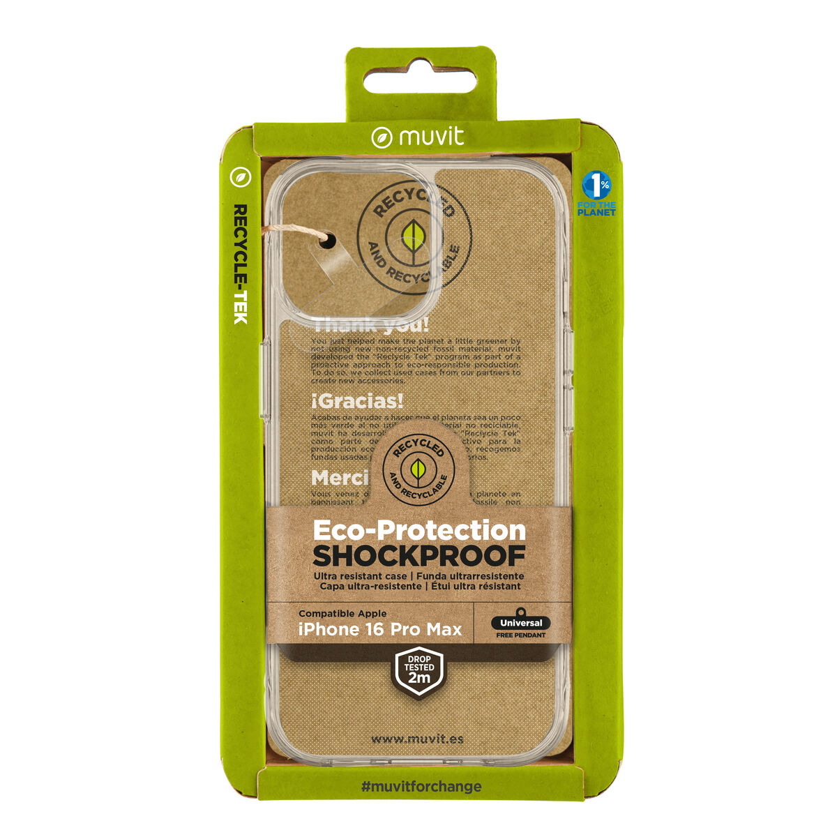 8426801174887_M1300246_P00 Custodia per Cellulare Muvit for Change iPhone 16 Pro Max - immagine 1