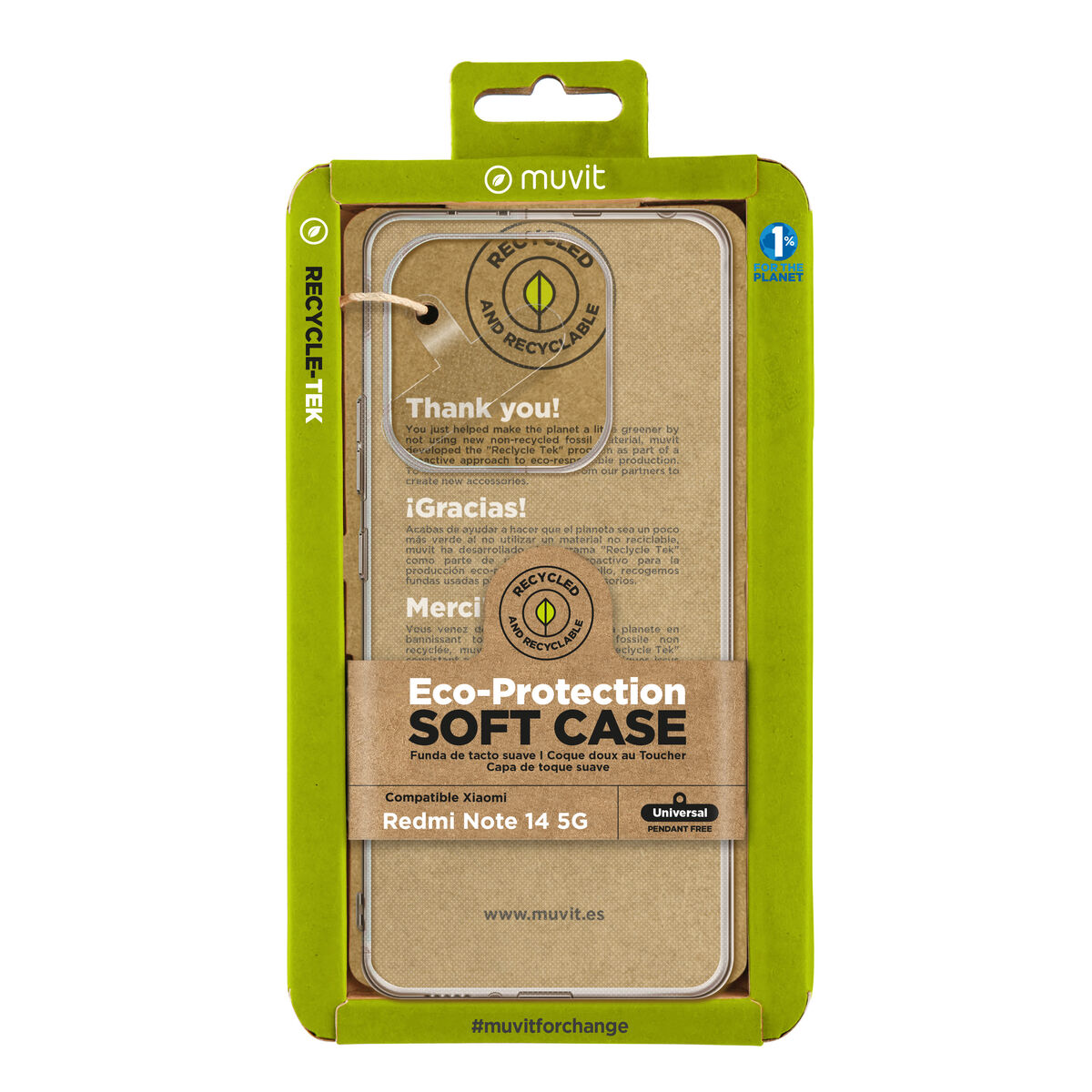 8426801178410_M1300676_P00 Custodia per Cellulare Muvit Trasparente - immagine 1