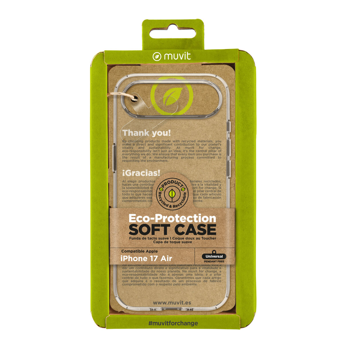 8426801178960_M1300682_P00 Custodia per Cellulare Muvit for Change iPhone Air Trasparente - immagine 1