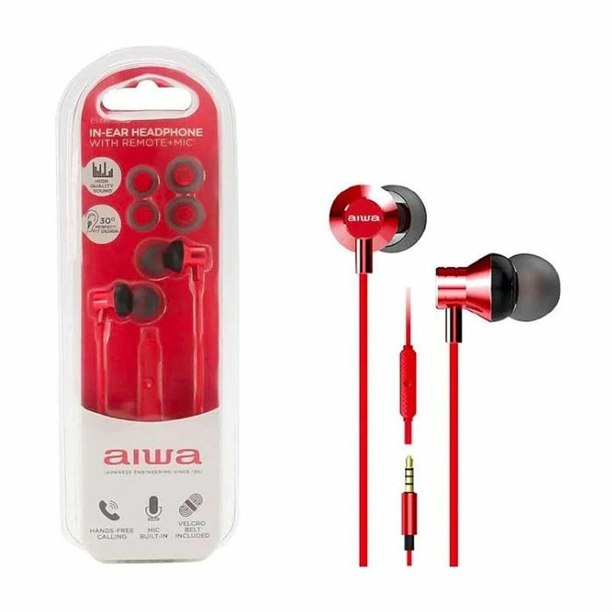 8435256897173_S0456864_P00 Auricolari Aiwa ESTM50RD Rosso - immagine 1
