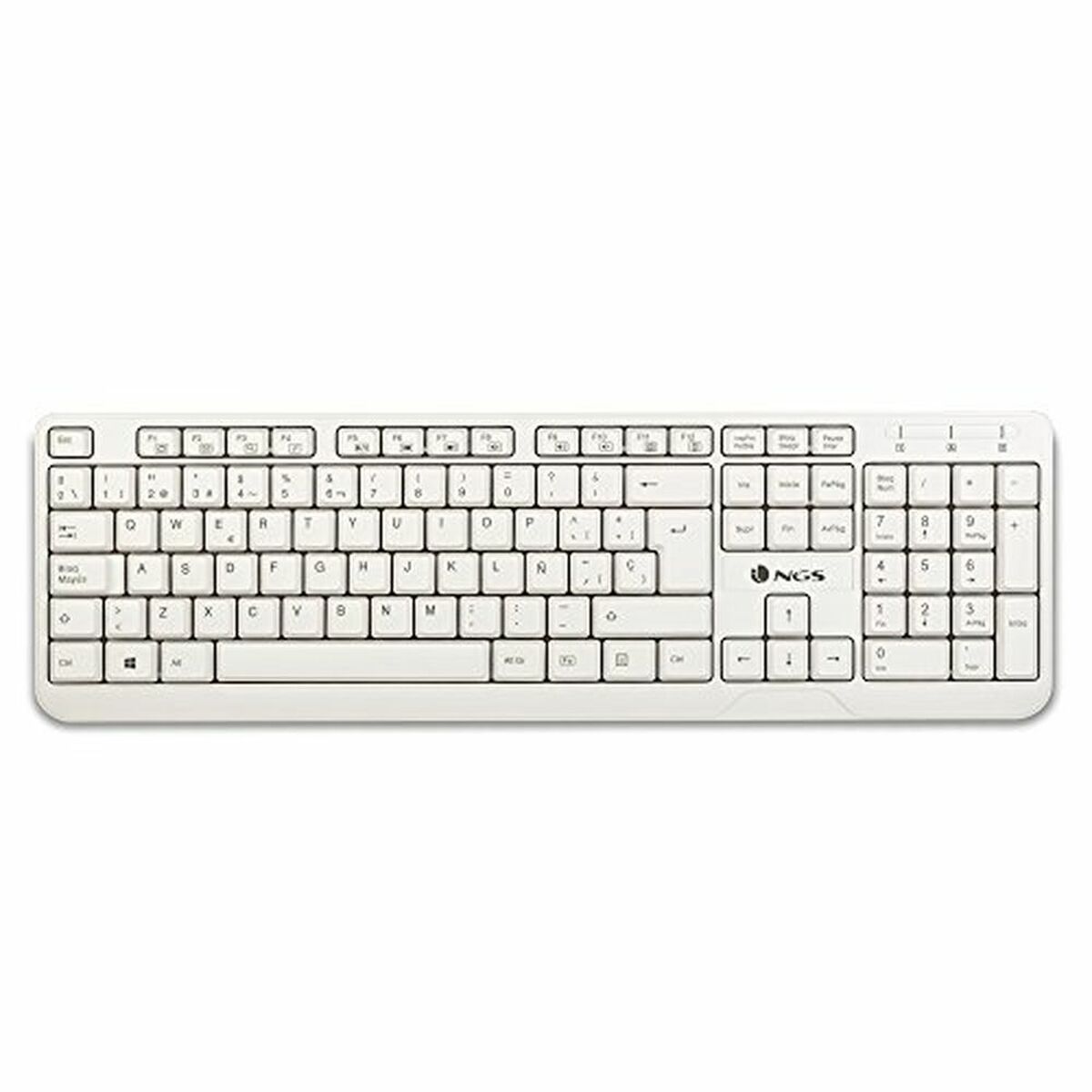 8435430612219_A02 Tastiera NGS Spike Bianco Qwerty in Spagnolo - immagine 1