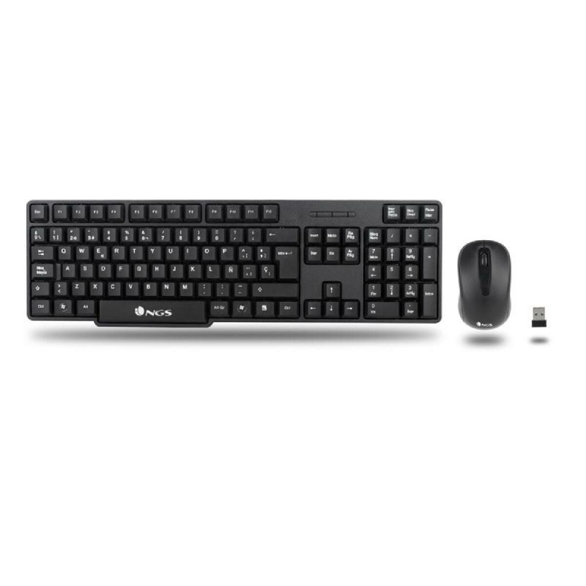 8435430619072_M0800626_P20 Tastiera e Mouse NGS EUPHORIA KIT Nero QWERTY Qwerty US Senza Fili - immagine 1