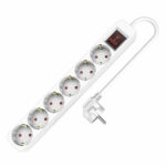 Multipresa con 6 Prese senza Interruttore TM Electron TMUAD506S Bianco 3680 W (1,5 m)