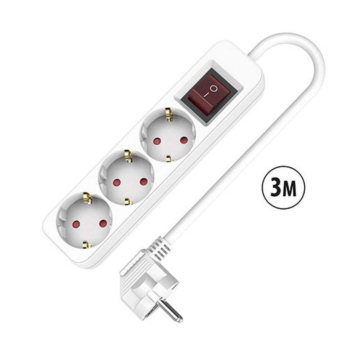 8436585383429_S6505425_P00 Ciabatta Multipresa TM Electron TMUAD533S Bianco 3680 W (3 m) - immagine 1