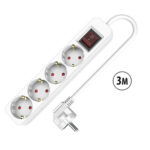 Multipresa con 4 Prese con Interruttore TM Electron TMUAD534S Bianco 3680 W (3 m)