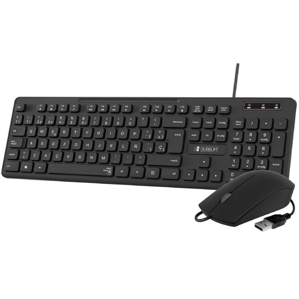 8436586742362_M0800725_P00 Tastiera e Mouse Subblim SUBKBC-CSSK01 Nero QWERTY - immagine 1
